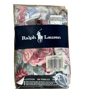 Vintage Ralph Lauren Allison Multi Floral Standard Pillow Ruffled Sham NIP